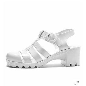 American apparel white jellies